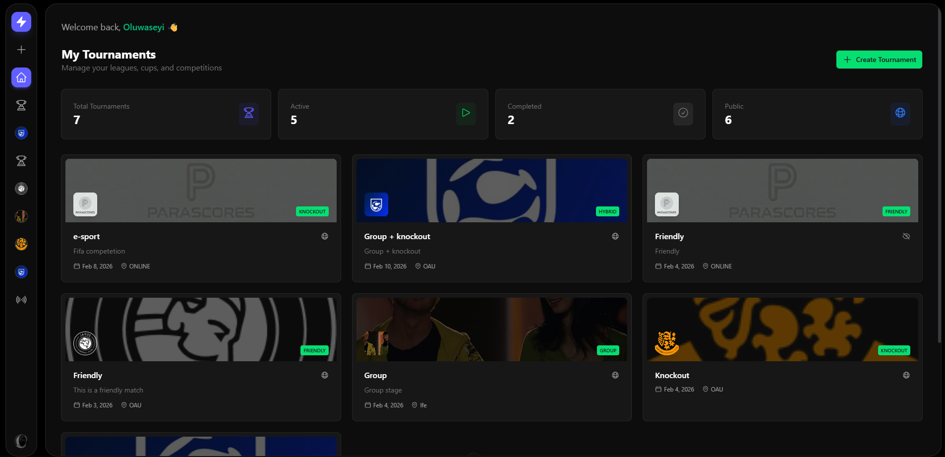 ParaScores Dashboard